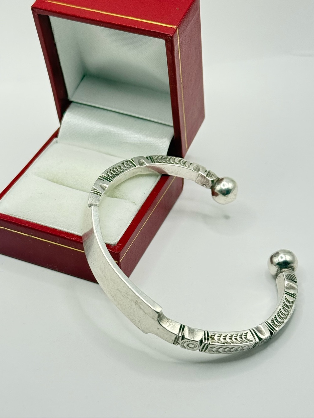 Vintage Sterling Silver Touareg Silver Bracelet | 41.42 grams Adjustable